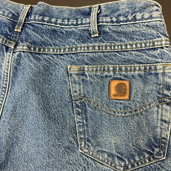 Carhartt Flannel Lined Jeans Size 42X30 Straight Leg Rugged Workwear B21 DST - Picture 4 of 16